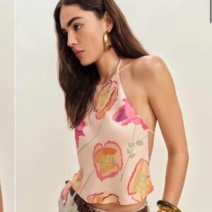 NWT Reformation Jeany Silk Top